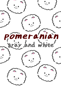 pomeranian dog theme1 gray white