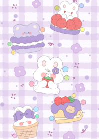 Rabbit eats strawberries