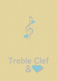 Treble Clef&heart Dull yellow
