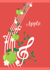 green apple music on red
