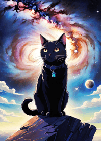 Night Moon Star Cat 74cfEa