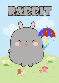 Love Cute Fat Gray Rabbit Theme