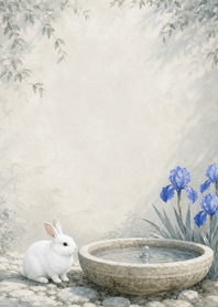 Snowshoe Rabbit Iris Fountain
