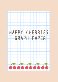 HAPPY CHERRIES GRAPH PAPER/PINK BEIGE