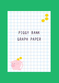 PIGGY BANK GRAPH PAPER/GREEN/WHITE