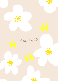 White flowers and butterflies cute15 JP