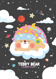 Teddy Bears Rainbow Cloud Black