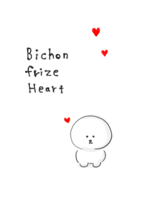 simple bichon frize heart white gray.