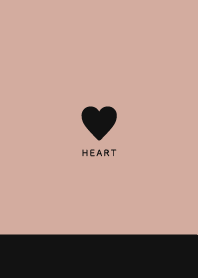 Dull Peach Pink&Black - Simple Heart