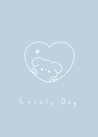 dog in heart/aqua white