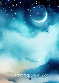WATERCOLOR NIGHT SKY-moon 27