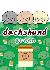 dachshund theme10 green white