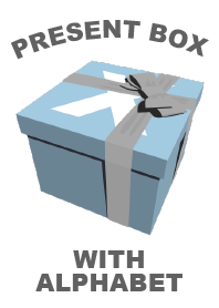PRESENT BOX WITH ALPHABET (X)