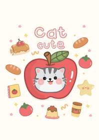 Hello! Cat Apple Cute :D
