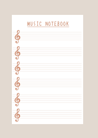 BROWN COLOR MUSICAL NOTES/BEIGE