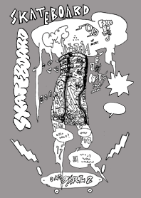 SKATEBOARD GRAFFITI grey blue