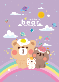 Teddy Bears Rainbow Star Violet