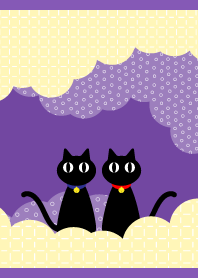 two cute cats on purple
