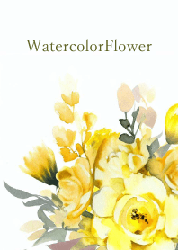 Watercolor Yellow Flower-hisatoto 114