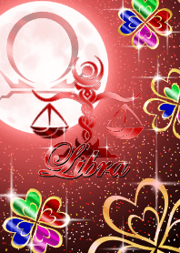 Libra -four Leaf Clover Moon Red-