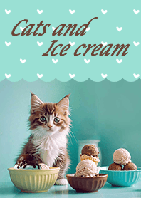 Cats and Ice cream - choco mint