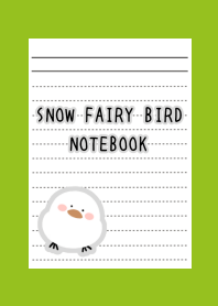 SNOW FAIRY BIRD NOTEBOOK/LEAF GREEN