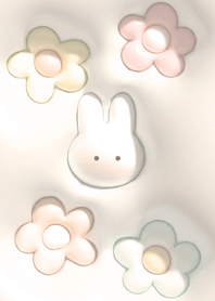 beige♡ぷっくりうさぎと花05_1