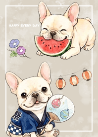 French Bulldog/Japanese Festival/beige