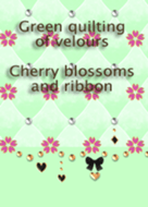 Green quilting of velours(Cherry)