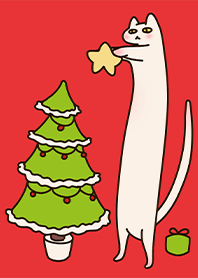 かわいい 立猫 2.2 クリスマス