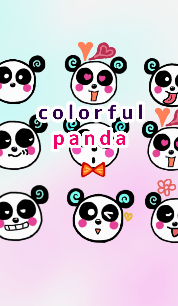 colorful cute panda