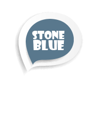 Stone Blue Button In White