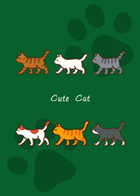 Cat taking a walk(forest green)