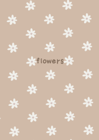 Flowes -daisy- milk tea beige