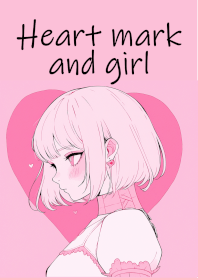 Heart mark and girl
