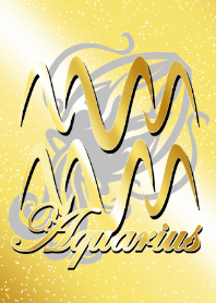 Zodiac signs -Aquarius2 gold-