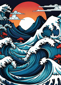 Mountain, Sea, and Moonlit Night 7523dF