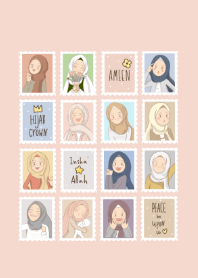cute hijab stamp