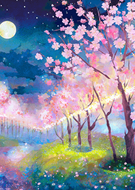 Beautiful night cherry blossoms#683