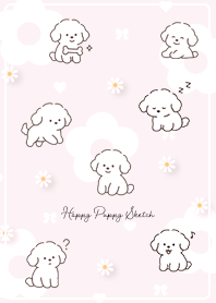 pink Happy Puppy Sketch 04_2
