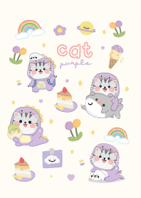 Cat cute purple minimal :)