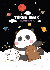 Three Bears Candy Cotton Cute Black
