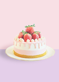 pastel color strawberry cake
