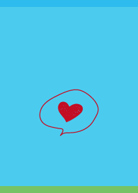 heart speech bubble on blue
