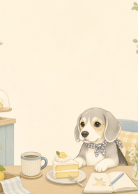 Silver Beagle Yuzu Cake Desk