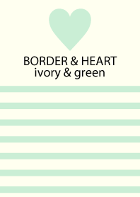 BORDER & HEART-ivory&green-