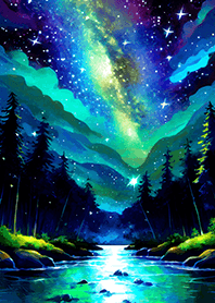 Beautiful starry night view#2283