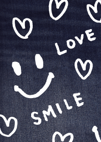 Smile Love Heart-Denim-