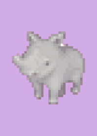 Rhinoceros Pixel Art Theme  Purple 02