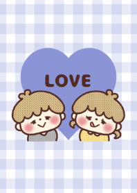 Love Couple and Gingham Check Theme -18-